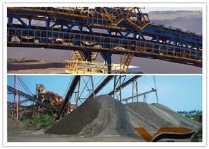 China Professional Coal Mining Belt Conveyor Carbon Steel Material 280 T/H Capacity for sale