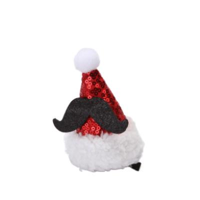 China Fabric Christmas Decorations Star Little Red Sequins Hat Dress Headpiece Duckbill Christmas Hairpin for sale