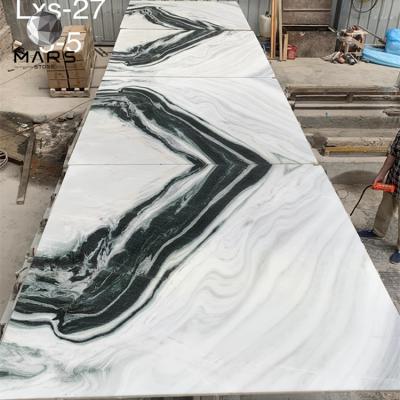 China China Panda White Marble Price Bookmatch Modern Slab Tile White Marble With Black Veins for sale