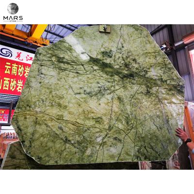 China Luxury Luxury Design Forest Green Marble Slabs, China Dandong Jade Green Natural Stone for sale