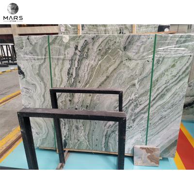 China MODERN Polished Ice Jade Green Slabs Emerald Green Marble Tiles for sale