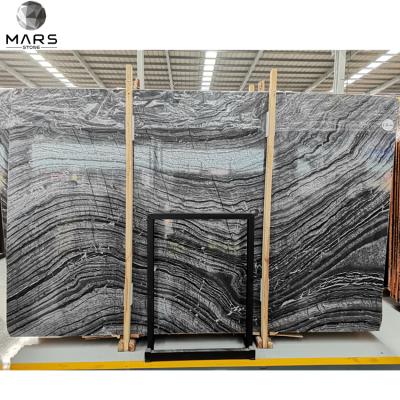 China Chinese Modern Marble Home Modern Wooden Zebra Wave Silver Style Design Black Marble for sale