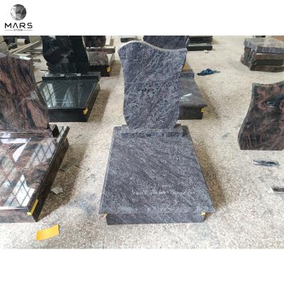 China EUROPEAN Western Style Hungary Country Granite Tombstone And Monument Bahama Blue Granite for sale