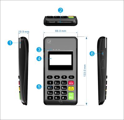 China MPOS Payment Terminal Bluetooth NFC EMV MPOS Mini POS Machine MP60 for sale