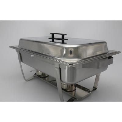 China Modern desgin best price buffet server food warmer rectangle chafing dishes folding chafing dish with stackable frame for sale