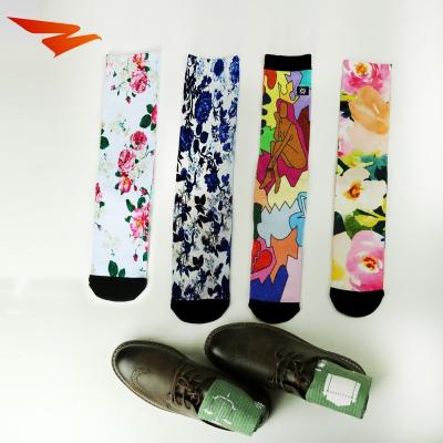 China 100 Polyester Sublimation Printing Antibacterial Blank Socks With Custom Logo for sale