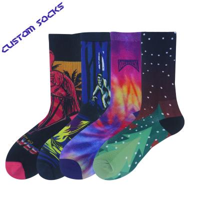 China QUICK DRY Printing 180 Degrees Custom Design New Fashion Mens 3D Digital Sublimation Printing Socks for sale