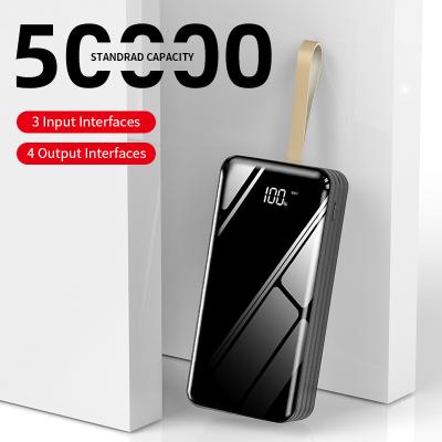 China Fast Charging Support PowerBank 50000mah Large Capacity 4 Output 3 Input Protable Power Bank For Apple Android Type-C With Screen LED Light for sale