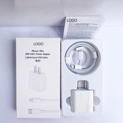 China 20W mobile/tablet palladium charger set usb c charger 1M 2M usb c to light up cable for Iphone 12 for sale