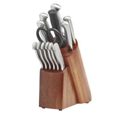 China Sustainable Kitchen Knife Set 13pcs Stainless Steel Kitchen Knife Set With Wooden Block for sale