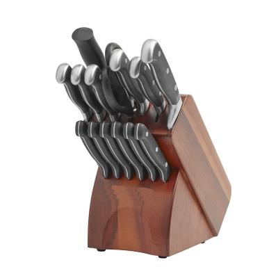 China Sustainable Damascus 15 Piece Ergonomic Handle For Chef Knife Knife Set With Block for sale