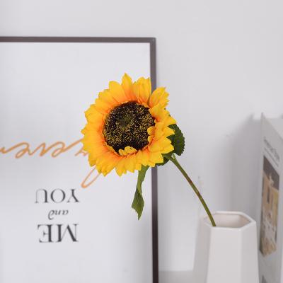 China Natural Wedding Decorative Artificial Yellow Silk Sunflower Decorations Online Shopping Contact Hand Made Paper Flowers for sale