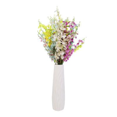 China Natural touch five forks with artificial yellow soybean orchid flower interior decoration dancing home flowers for sale