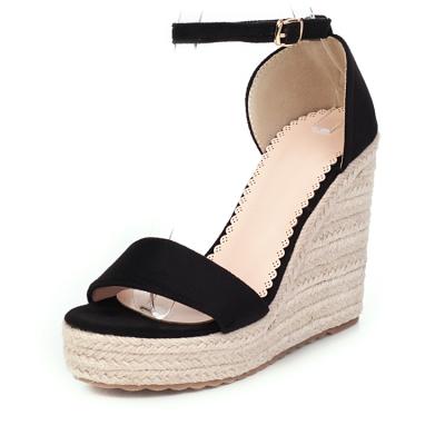 China Fashion Trend Women Wedges Casual Gladiator Sandals Open Toe Roman Shoes Ladies Shoes Summer Buckle Strap Heel Platform Sandals for sale