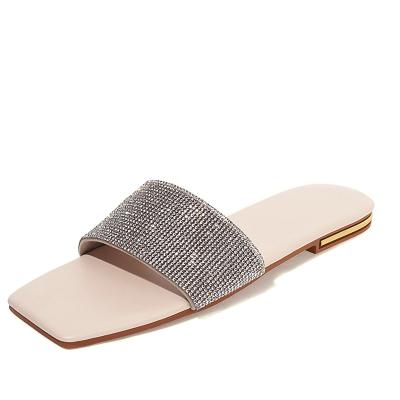 China Fashion Trend Glitter Slippers Women Summer Sandals Shape Bling Female Candy Color Flip Flops Beach Sandals for sale