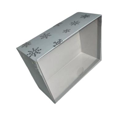 China Recycled Materials Customized Christmas Gift Packaging Box Top And Bottom With Clear Window Lid for sale