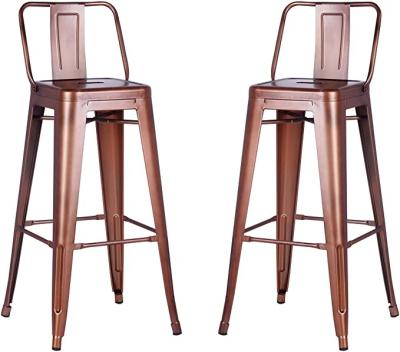 China Sturdy And Durable 30inches Industrial Restaurant Iron Colorful Vintage Metal Bar Stool Chairs for sale