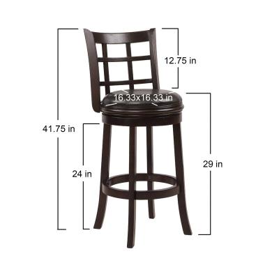 China Solid Wood Swivel Leather Bar Stool Chairs / Height Adjustable Backrest Swivel Top Stool Counter for sale