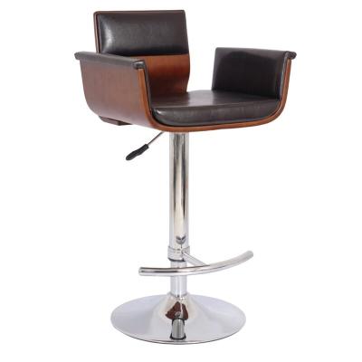 China Swivel/Wholesale Adjustable Height Kitchen Black Leather 360 Degree Swivel Height Adjustable Barstool Chair for sale