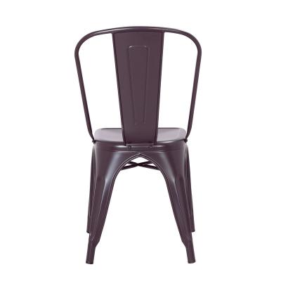 China Hot Sale China Restaurant Vintage Classic Industrial Matte Black Adjustable Metallic Dining Chair (Height) for sale