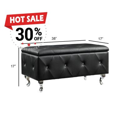 China Promotional Good Quality Outdoor Polyurethane Bonded Leather (Waist) Adjustable Storage Bench For Sale for sale