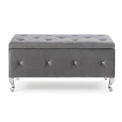 China Hot Sale Modern Cheap Multi Colors (Height) Velvet Storage Bench Stool Adjustable Can Customize for sale