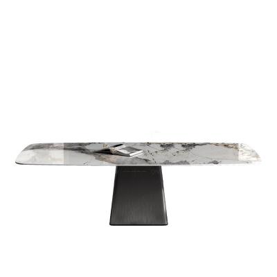 China Italian Minimalist Modern Rectangular Simple Modern Luxury Marble Dining Table for sale