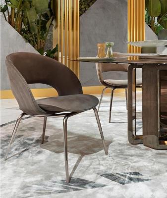 China Contemporary New Arrival Gold Stainless Steel Italian Minimalist Velvet Dining Chair For Hotel Lobby Home Use Dining Room Furniture for sale