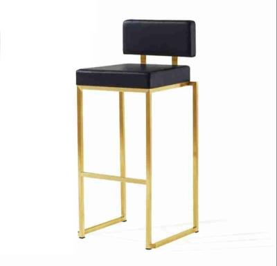 China Luxury High Foot Foldable Stainless Steel PU Upholster Bar Stool Counter Chair For Party Event Club Most Modern Design Selling Chair for sale