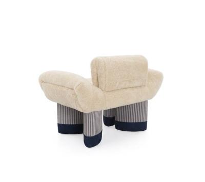 China Nordic Sofa Leisure Chair Solid Wood Lounge Sponge Sofa Antique Arm Chairs Modern Removable Lamb Wool Cover Design Leisure Chair for sale