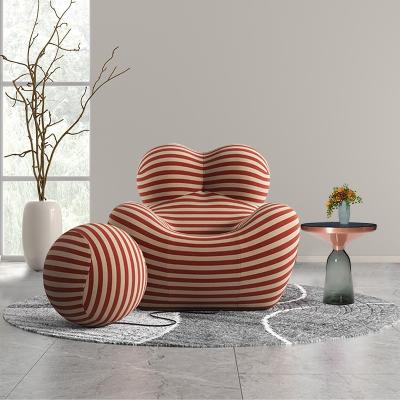 China Modular Italian Striped Modern Lazy Living Room Post Armchair Modular Italian Striped Modern Lazy Lounge Chair Fabric Cashmere Design Ball Embrace Ball Hug Armchair for sale