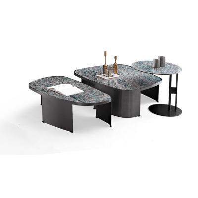 China 2021 Italian Minimalist Azure Sinterted Stone Luxury Modern Premium High End Coffee Table for sale