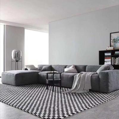 China Hot-selling modern nordic linen sofa bed fabric velvet fabric L corner shape sectionals leisure sofa for living room low arm sofa for sale