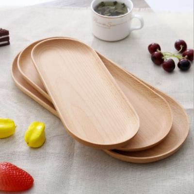 China Disposable Wooden Round Salad Wooden Serving Tray Fruit Dessert Cake Snack Serving Dish for sale