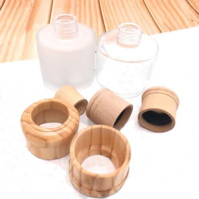 China Hot Selling Non Refillable High Quality Black Color Perfume Wooden Cover for sale