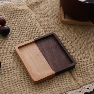 China Sustainable Type Of Carpet Table Decoration Accessories And Classic Type Felt Wooden Drink Coaster for sale