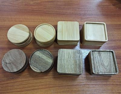 China White Acacia Factory Direct Wooden Mat Sustainable Wood Table Bamboo Coasters For Drinks Coffee Coaster Set for sale