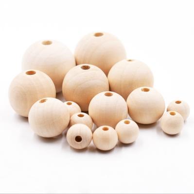 China Africa Factory Direct Sale DIY Jewelry Accessories 8~50mm Raw Wooden Lotus Bead Round Beads for sale