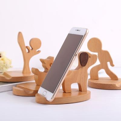 China Warehouse Adjustable Custom Beech Wood Phone Holder for sale