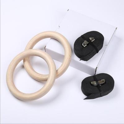 China Factory High Quality Wooden Fitness 28MM Gymnastic Rings With Gym Rings Diameter 23.5*2.8CM for sale