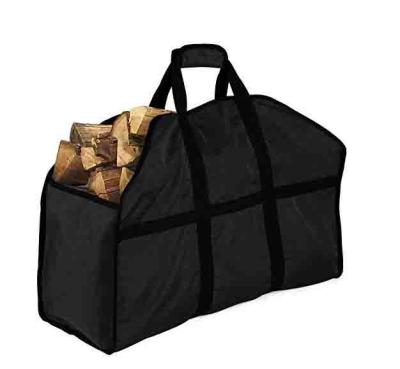 China Indoor Home Fireplace Firewood Canvas Tool Heavy Duty Tote Bags Fireplace Wood Log Carrier Rack For Firewood Rack for sale