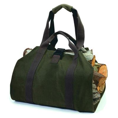 China Home Fireplace Waxed Firewood Indoor Canvas Log Carrier Tote Bag Indoor Totes Log Racks for sale