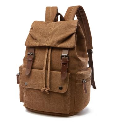 China Anti-theft Canvas Backpack , Specially High Density Thick Canvas Laptop Backpack Rucksack for sale