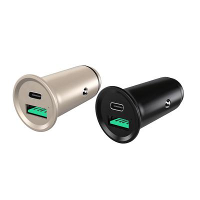 China New Hot Sale Versatile QC 4.0 Type-C 25W 5V 5A Dual USB Palladium Car Charger USB Fast Charging Wireless Charger For Mobile Phone for sale