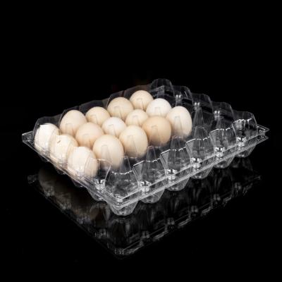 China Packaging Material 30 Holes Disposable PET Clamshell Blister Clear Plastic Egg Storage Tray With Cover for sale