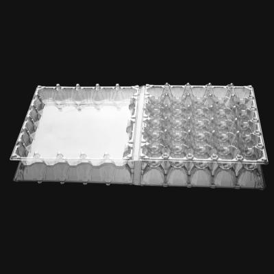 China Plastic Packaging Material 30 Cell Holes PVC PET Blister Egg Tray Boxes Packaging Clamshell for sale