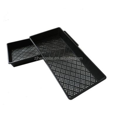 China Eco - Friendly PS Germination Tray Black Material Plastic Flat Seed Starting Tray for sale