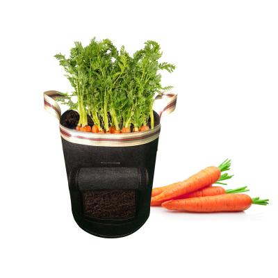 China Non Woven Fabric Reinforced Handles Plant Pots Grow Bags With Handles Grow Bags Planter 3/5/7/10 Gallon All Size for sale