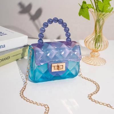 China Hot Selling Fashion Women's Transparent Clear PVC Cross - Shoulder Jelly Purse Body Handbags for sale