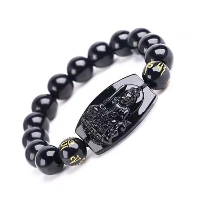 China CLASSIC Obsidian This Life Buddha Bracelet Eight Patrons 12 Zodiac Male And Female Bracelet String for sale